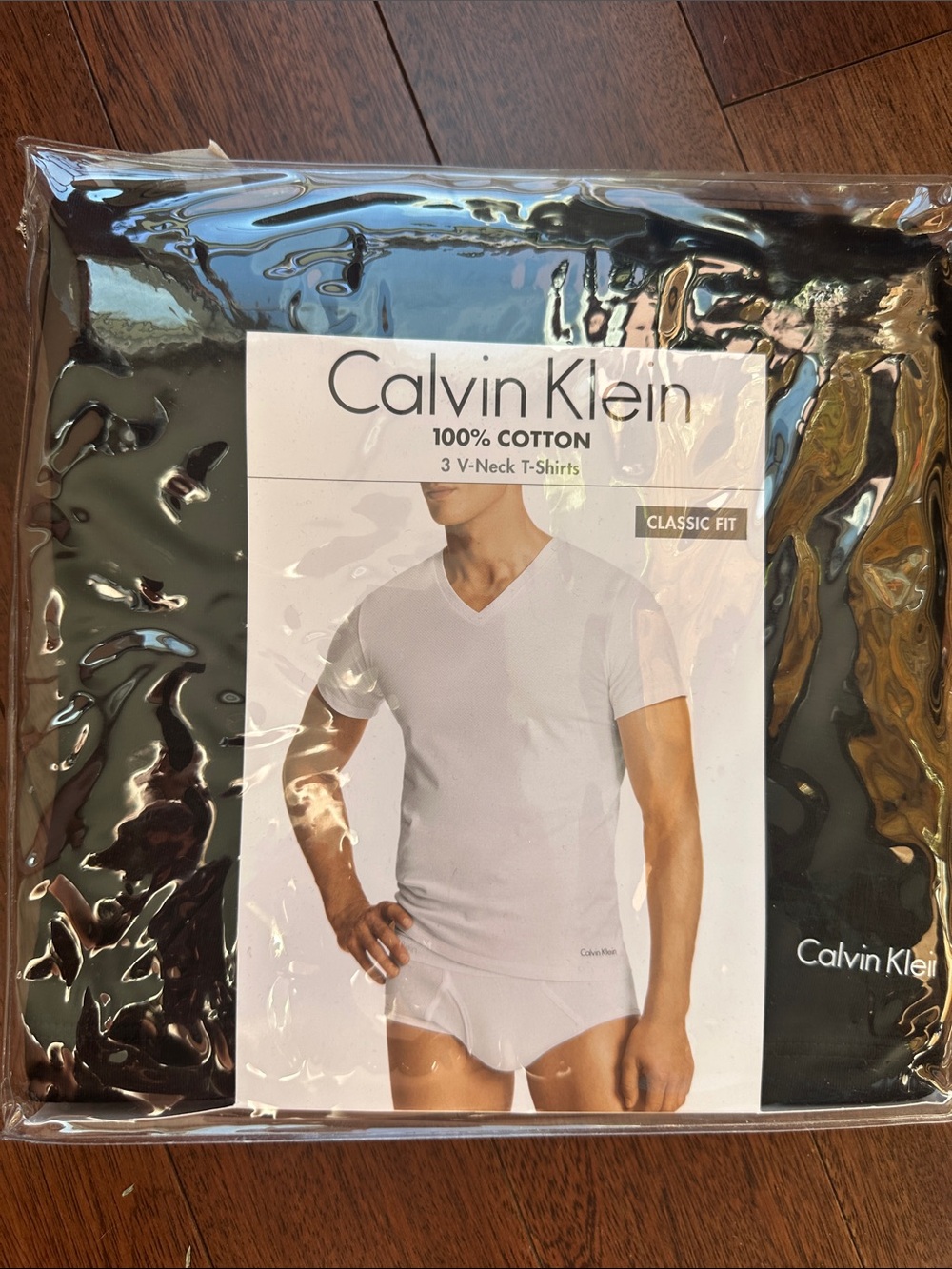 Calvin Klein 3-Pack XL V-Neck Tees in Black